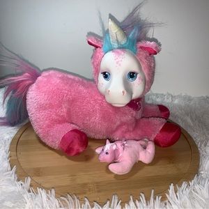 Pony Surprise Pets Unicorn Surprise~ Starburst & 1 Baby Pony Plush Pink Rainbow